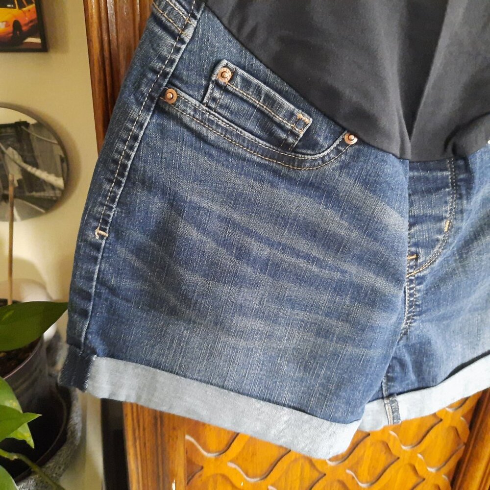 Levi Strauss Signature Gold Maternity Shortie Denim Shorts - Size S - Picture 6 of 16